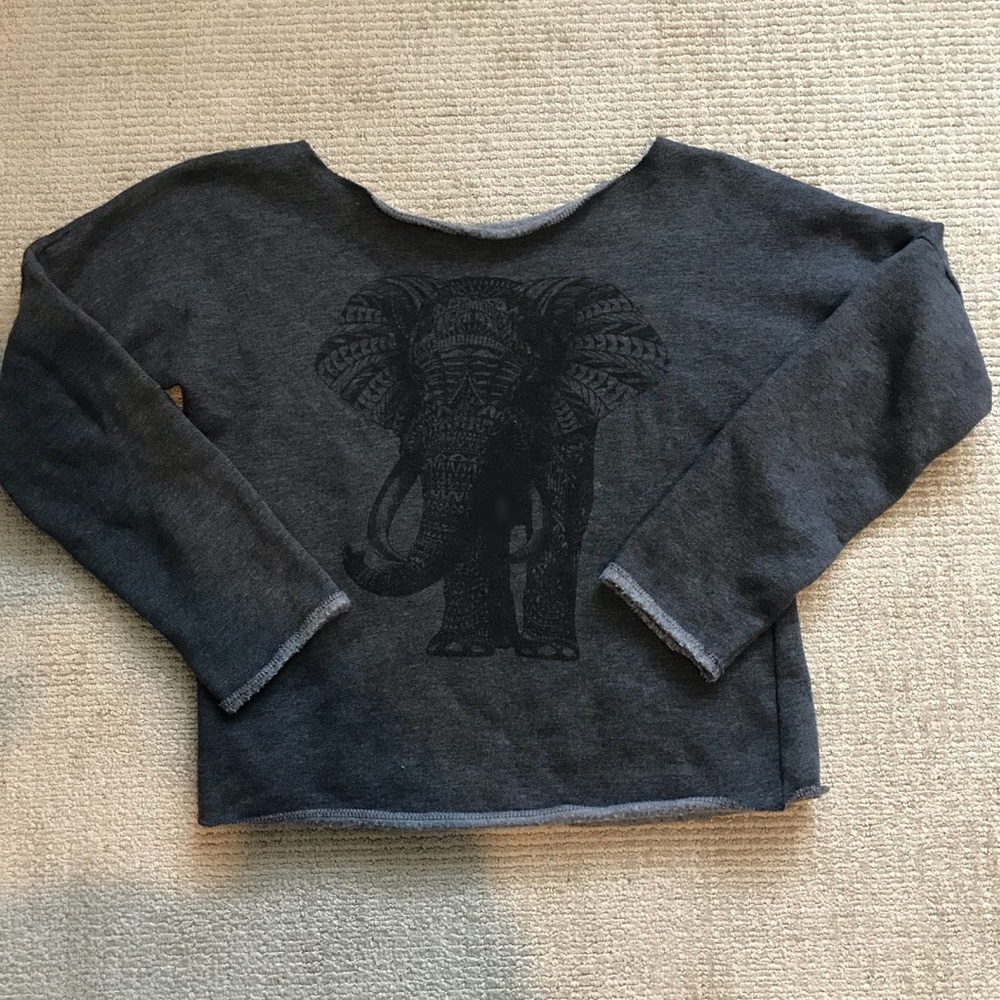 Black sweater/shirt with beautiful elephant design